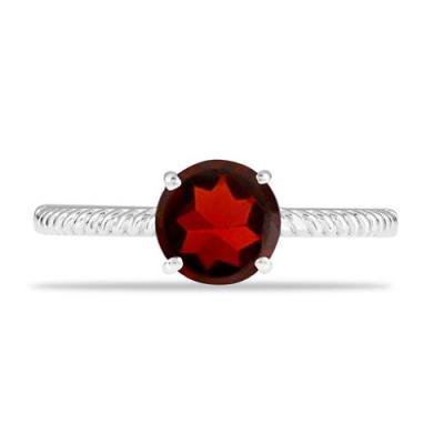 BUY STERLING SILVER RING WITH GARNET GEMSTONE 